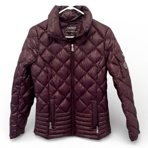 Lauren Ralph Lauren Diamond Quilted Down Puffer Jacket Women XS Majenta Full Zip